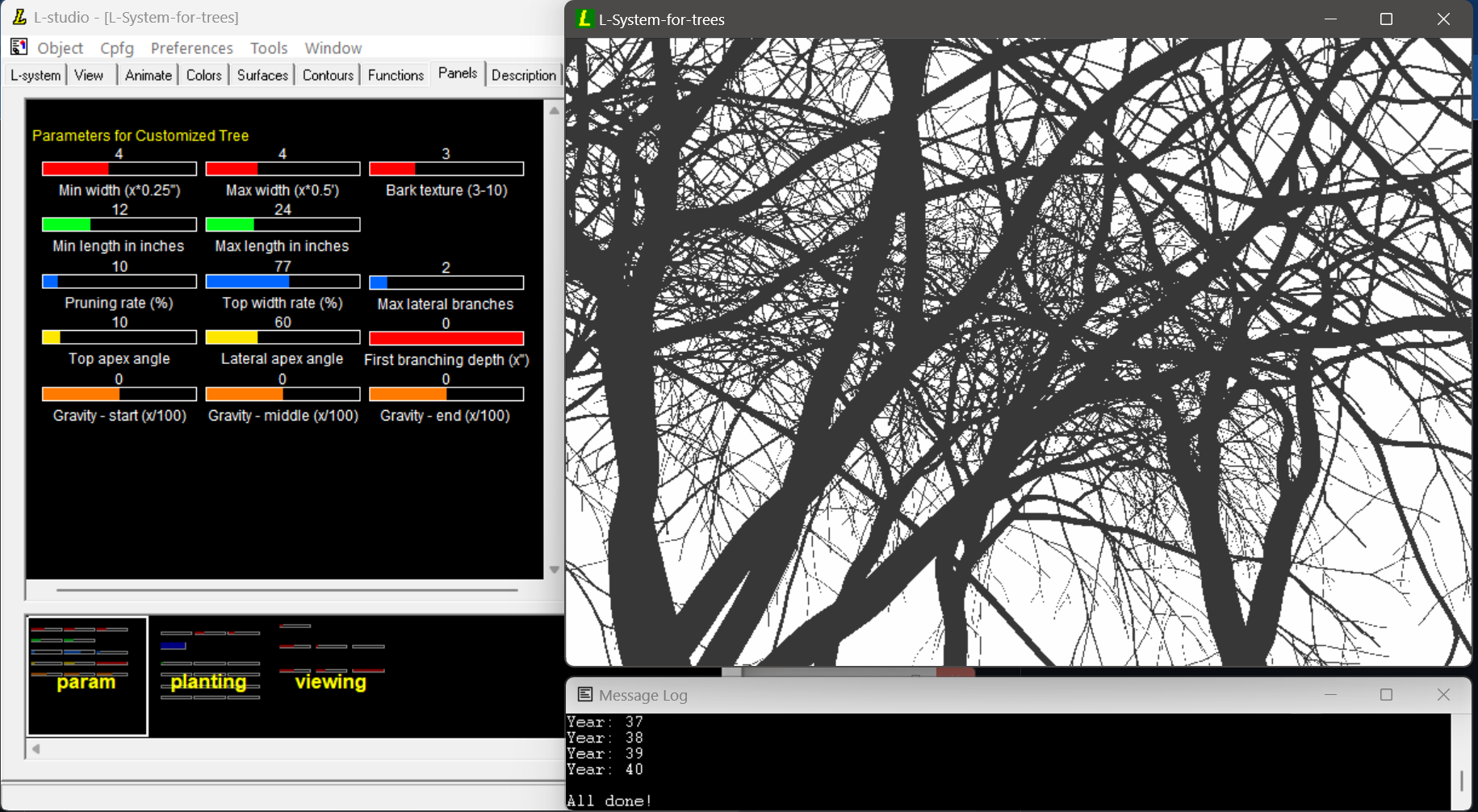 L-system for trees screen